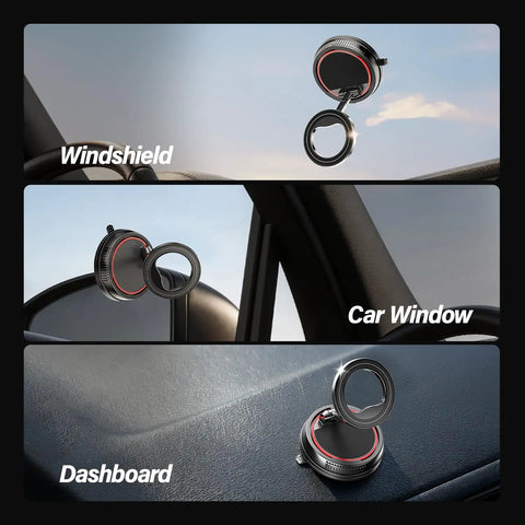Durable C19 Vehicle Mounting Bracket in bold red for secure device mounting on windshield, car window, and dashboard.