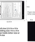 2 Pack Foldable Nursing Clipboard With 3 Layer Design And Medical Edition Cheat Sheets For Work Nurse Essentials Plastic Black Includes 6 Medical Reference Inserts, showing folded and open sizes with dimensions