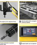 Heavy Duty Electric Tapping Machine With Flexible 1000mm Arm For M3 To M16 Threads, drill setup with adjustable depth features.