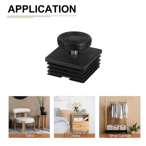 Application of 4 Pack Adjustable Leveling Feet 50 By 50 mm Square Insert Glide Kit For Furniture