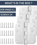 "Heavy Duty 4 Inch Door Hinges Marine Grade 316 Stainless Steel Ball Bearing 5 By 8 Radius Rust Proof For Interior Exterior High Salt Environments Salt Spray Ready 3 Pack Built To Last with screws"