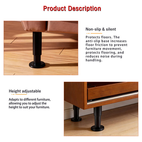 Hella Sturdy 4 Piece Heavy Duty Adjustable Furniture Legs For Wobbly Sofas And Beds 7 To 12 Inch Riser Extenders for supportive leveling.