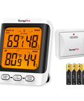 Wireless Indoor Outdoor Thermometer With 500 Ft Range, Cold-Resistant Sensor, 3.3 Inch LCD Display, showing temperature readings
