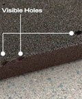 Close-up of Imperfect Dual Angle And Dual Grit Sanding Block showing visible holes on the medium grit surface.