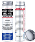 Image of 2 Pack Reusable E85 Ethanol Tester Kit with wide mouth bottles, showing measurement lines and instructions on the label.