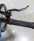 MBT Hydraulic Disc Brake Set for mountain fat road and eBikes, left front lever detail on black handlebar