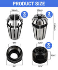 Nine Piece ER11 Spring Collet Nut Set With M14 Thread For CNC Milling Lathe Tooling, showing 1/8 inch and 1/4 inch collets plus nuts.
