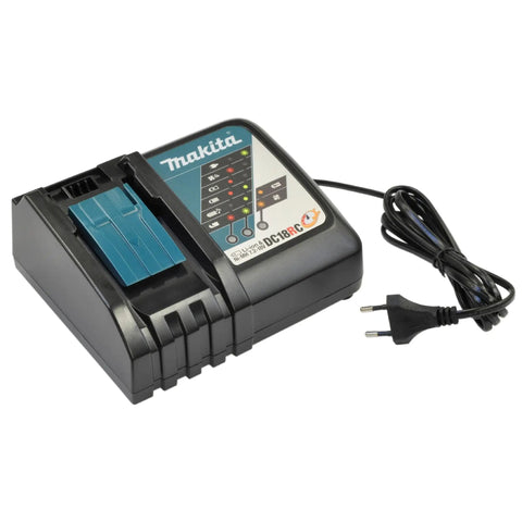 DC18RC Charger For 7.2 To 18V Power Tools With 120V Input And No Fuss Rapid Optimum Charging Tech shown with cable