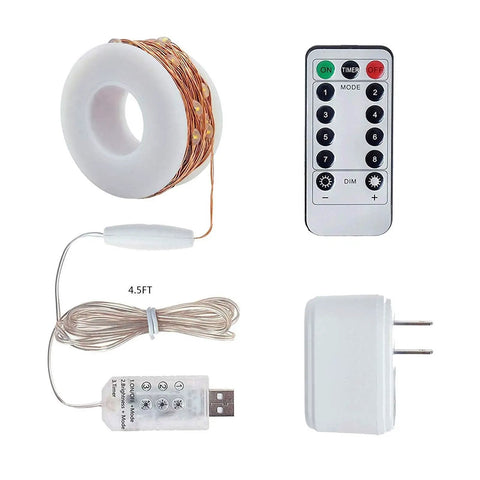 Plug In Fairy Lights 33ft 100 LED Twinkle String Lights With Remote Timer 8 Modes Perfect For Bedroom Christmas Patio Wedding USB Adapter