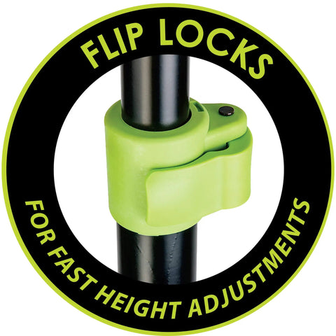 Close-up of flip lock mechanism on 20,000 Lumen Dual Head LED Work Light With Adjustable Tripod, 9 Ft Cord for height adjustments