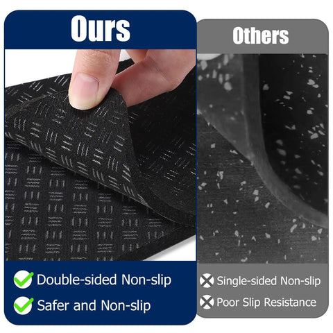 Double Sided Non Slip Treadmill Mat Pads 4x4x0.2 Inches High Density Silicone Vibration Dampening For Floor Protection Grippy For Treadmills Walking Pads And Exercise Bikes