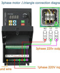 220V Variable Frequency Drive VFD Inverter For Three-Phase Motors Range 0.75kW To 5.5kW Soft start wiring diagram