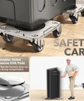 Heavy Duty Furniture Movers With 5 Wheels, 360 Degree Rotatable Universal Casters For Easy Moving, Carbon Steel Dolly Panel Max Load 1100Lbs, showing double-sided adhesive EVA pads.