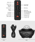 Remote and speaker detail of Star Projector With Bluetooth Speaker And App Control For Bedroom Night Light, Starry Sky Projector