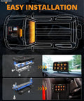 Diagram showing easy installation of 8 Gang RGB Switch Panel 5 Inch Large for Car Truck SUV RV Camper Van Offroad 12V Toggle Momentary Pulsed