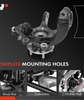 Front Left Steering Knuckle And Wheel Bearing Hub Assembly For Ford Transit Connect 2011 2012 2013 Driver Side Direct Fit Replacement Part With Durable Sealed Bearings And Hubs For Smooth Handling And Long Lasting Performance, shown with mounting holes and related components.
