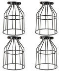 Set of 4 Farmhouse Vintage Industrial Wire Cage Pendant Light Shade Open Style Lamp Guard Dope Adjustable Clamp Fits 1.2 to 1.4 Inch Sockets