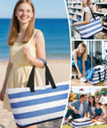 Beach Bag With Detachable Cooler, 54L Large Capacity Waterproof And Sandproof Duffle Tote for women, used at the beach and gym.