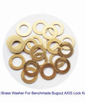 EDC Knife Brass Washer Gasket Replacement Set For Bugout Axis Lock 535 Folding Knife 0.4x9x5.2 Mm 20 Pack Benchmade Compatible