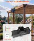 Heavy Duty 3 Way Pergola Brackets Kit For 4x4 Wood Beams 3.5x3.5 Inch T Shape Connectors Installed on Outdoor Pergola.