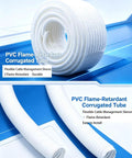 Top Shelf Heavy Duty Pvc Corrugated Industrial Electrical Conduit Flexible Wire Cable Protector Tube With Flame Retardant Coating on blue background