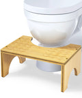 Bamboo Poop Stool 7 Inch Toilet Step For Easy Pooping And Squatting in bamboo wood with anti slip layer by toilet