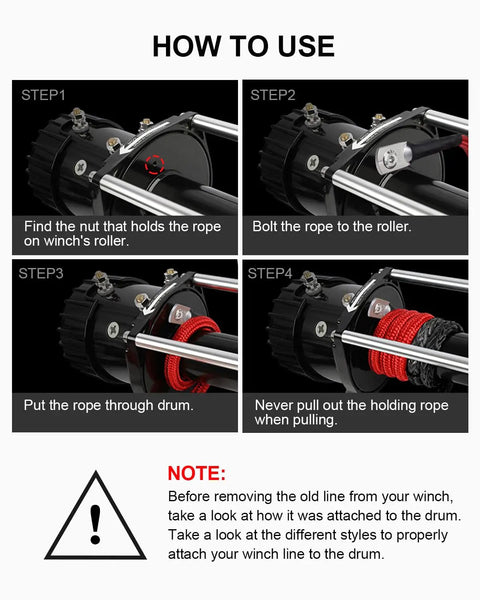 Beefy Heavy Duty Synthetic Winch Rope Three Eighths Inch By Ninety Two Feet 25500 Lbs Break Strength Braided UHMWPE Gray For Off Road Jeeps ATVs UTVs And Trucks Under Eight Thousand Five Hundred Lbs. install steps