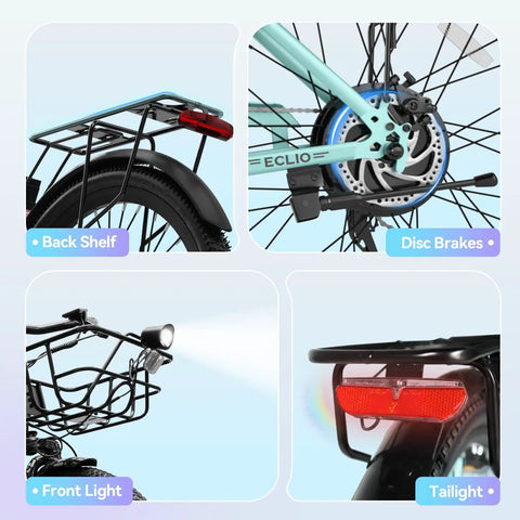 Dope City Cruiser Electric Bike With 24 Inch Wheel Peak 1000W Motor 28 MPH Top Speed 48V 13Ah Removable Battery 65 Mile Range details