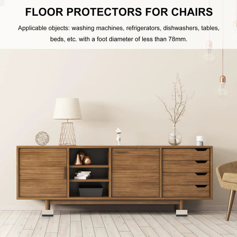 Room setup with furniture using 4 Pack Chair Leg Floor Protectors Glide Covers With Wear Resistant TPU Foot Pads For Wooden Floors.