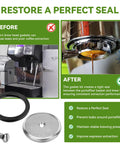 Espresso Machine Group Head Gasket Repair Kit Stop Leaks And Keep Your Espresso Setup Running Smooth Like A Pro Replacement Gasket For Nuova Simonelli Oscar Oscar II Musica Appia And Appia II Espresso Machines black gasket, screen, and screw