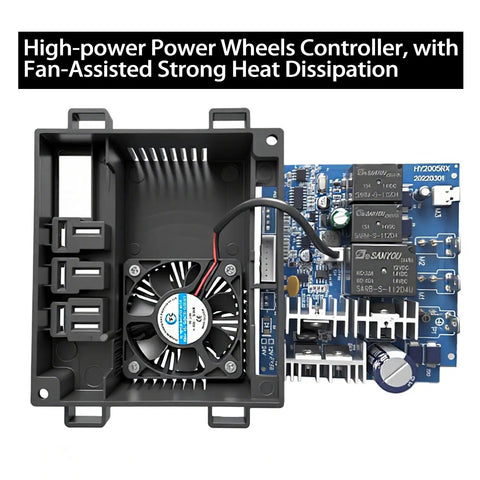 High Power 2 4G Bluetooth Motor Control Box For Power Wheels Upgrade 12V To 24V Controller Mainboard with cooling fan