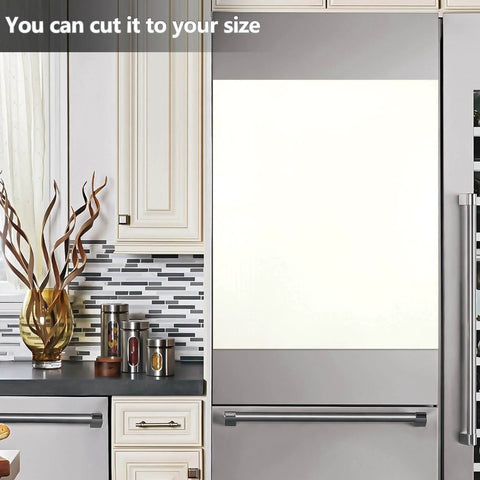Ivory Magnetic Cover For Dishwasher And Refrigerator Door Front Ultra Strong PVC Coated Magnetic Sheet on fridge