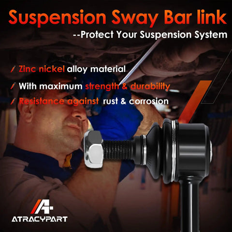 Front Sway Bar Link Set For Honda Odyssey 2005-2017, Easy Wrench Install, Replaces K750304, zinc nickel alloy link under vehicle
