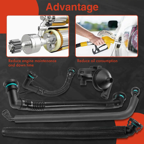 BMW Direct Fit Crankcase Vent Valve Breather Hose Kit PCV With Ventilation Separator Premium 5 Piece Set For E36 E46 E39 E60