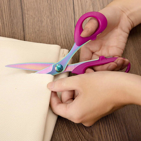 Heavy Duty Titanium Coated Stainless Steel Multi Purpose Sewing Scissors For Fabric And Leather Go To Everyday Workhorse For Tailoring Quilting Dressmaking Home Office Art And School Eight Inch, 8.3in scissors cutting fabric