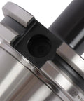 Close up of Pro Grade Cat40 Er11 Collet Chuck Tool Holder showcasing precision grip features and 4 inch extended design.