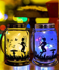 4 Pack Solar Fairy Lantern Mason Jar Lights Outdoor Garden Decor With Hanging Stakes Weatherproof LED Mason Jar Lamps