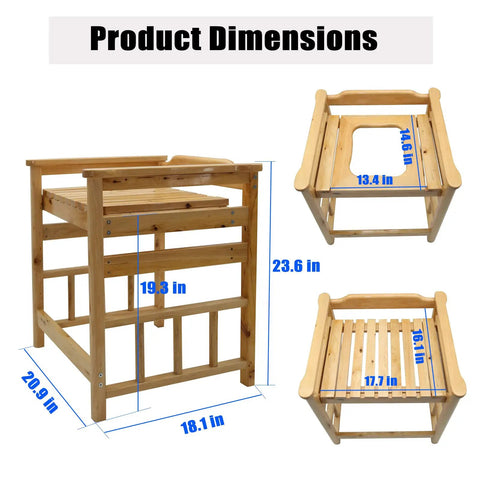 Wood Shower Bench Waterproof Spa Stool For Inside Showers Multiuse Shower Chair dimensions and measurements.