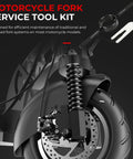 Motorcycle Fork Service Tool Kit With Spring Compressor And Oil Level Gauge For All Fork Types DIY Pro Friendly