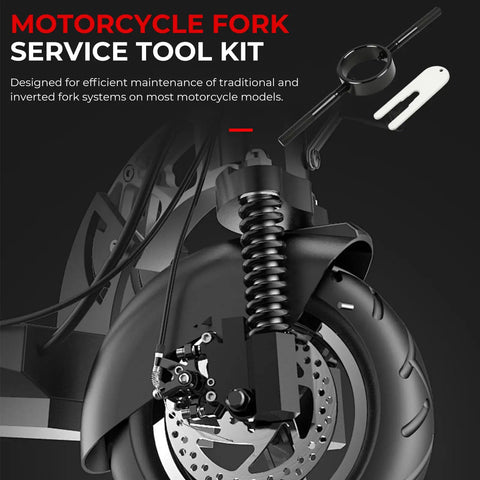 Motorcycle Fork Service Tool Kit With Spring Compressor And Oil Level Gauge For All Fork Types DIY Pro Friendly