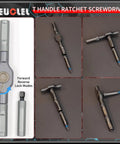 Huge Hit 33 in 1 Magnetic Screwdriver Set With Multi Bit Ratcheting Tool, Ergonomic T Handle Driver Featuring Long And Short Bits For PH Torx Hex PZ And More Ultimate Handyman Kit. Aluminum ratchet screwdriver with forward reverse lock modes