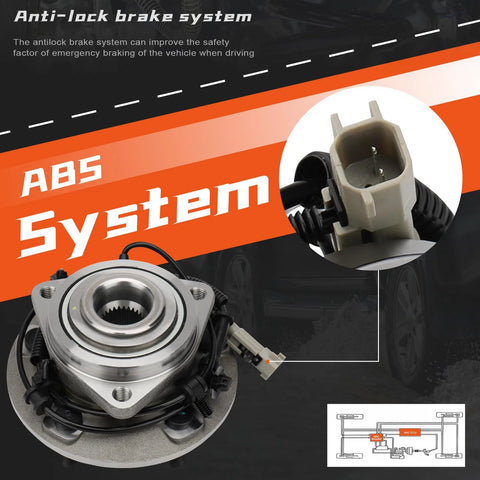 Heavy Duty Front Wheel Hub And Bearing Assembly For Jeep Commander And Grand Cherokee 2005 To 2010, 5-Lug, Driver Or Passenger Side, With ABS