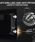 Close-up of fireproof 0.8 cu ft digital safe box showing anti-drilling and anti-prying features for enhanced security