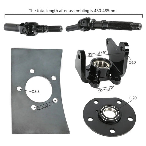 Beefed-Up Front Axle Kit For 4 Wheel Drive Go Karts And Electric ATVs, Quad Buggy, Golf Carts, Drift Trikes And Mini Bikes