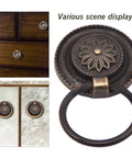 Antique Round Drawer Pulls Vintage Style Knobs for Furniture Cabinet Cupboard Dresser Bronze Finish Zinc Alloy 8 Pieces