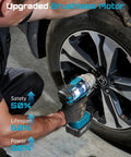 Cordless Impact Wrench 1/2 Inch High Torque Beast With Brushless Motor 479 Ft Lbs used on car wheel by mechanic