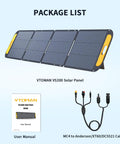 200W Foldable Solar Panel Kit With Stand for Power Stations, 19V Output, user manual and cables included
