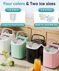 Quick Freeze Countertop Ice Maker With Heavy Duty Carry Handle Portable Compact Auto Rinse Choice, available in four colors and ice sizes.