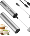 Rechargeable Milk Frother On The Go 2 Speed Portable Travel Frother Electric Milk Foamer For Latte Cappuccino Hot Chocolate USB Cable Included Double Mini Whisks
