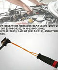 Brake Pad Wear Sensor Kit Front And Rear For Mercedes Benz W211 W220 E Class Direct OEM Replacement 2115401717 2205400617 2205400717 Compatible Brake Warning Line Included Easy Install, orange wire sensor for Mercedes brake system